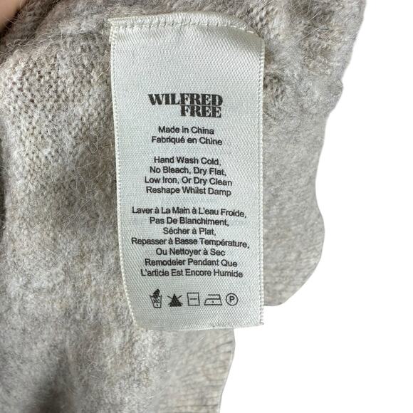 WILFRED FREE Oatmeal Tan Cream Mock Neck Pullover Sweater Women's Size Medium - Picture 6 of 7